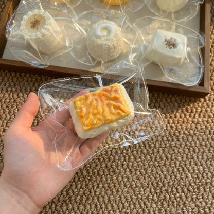 Handmade Mini Dessert Cake Squishy | Realistic Bakery Silicone Fidget Toy Tiger Crust Cream Bread 133g