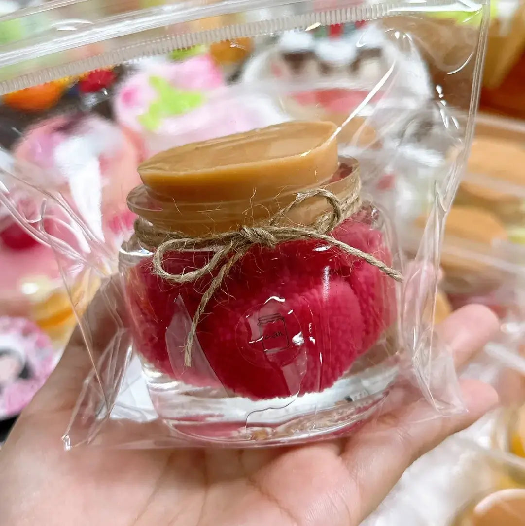 Handmade Silicone Food Squishy - Fruit Jars & Boba Tea Collection Waxberry Can