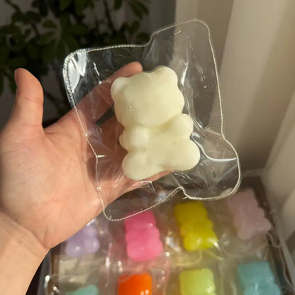 Handmade Candy & Gummy Bear Squishy Toy - Soft ASMR Stress Relief White Rabbit Gummy Milk Candies