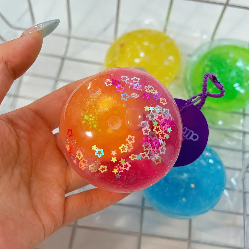 [CHIBOKI] Original "Ball-in-a-Ball" Double Layer Handmade Squishy Toy Pastel Purple Star