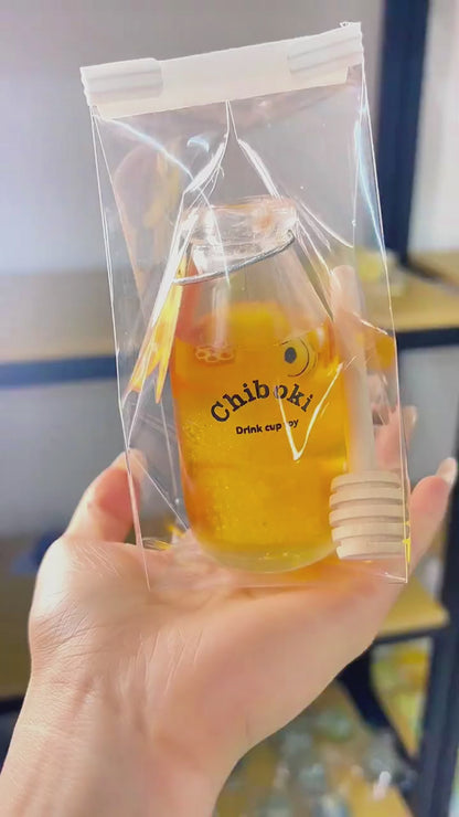 Przezroczyste butelki squishy CHIBOKI z dekoracyjnym wnętrzem