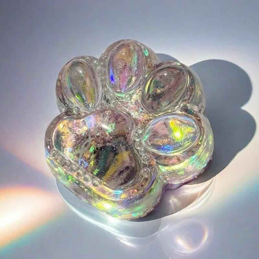 
Dreamy Cat Paw Squishy: Transparent Silicone Stress Relief
